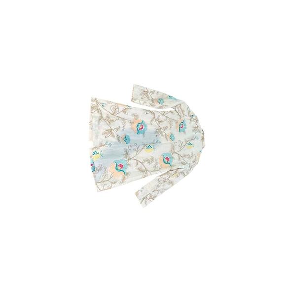 PaperWhite Women's White Long Floral Embroidered Linen Blazer Jacket Size 12 - Picture 11 of 11